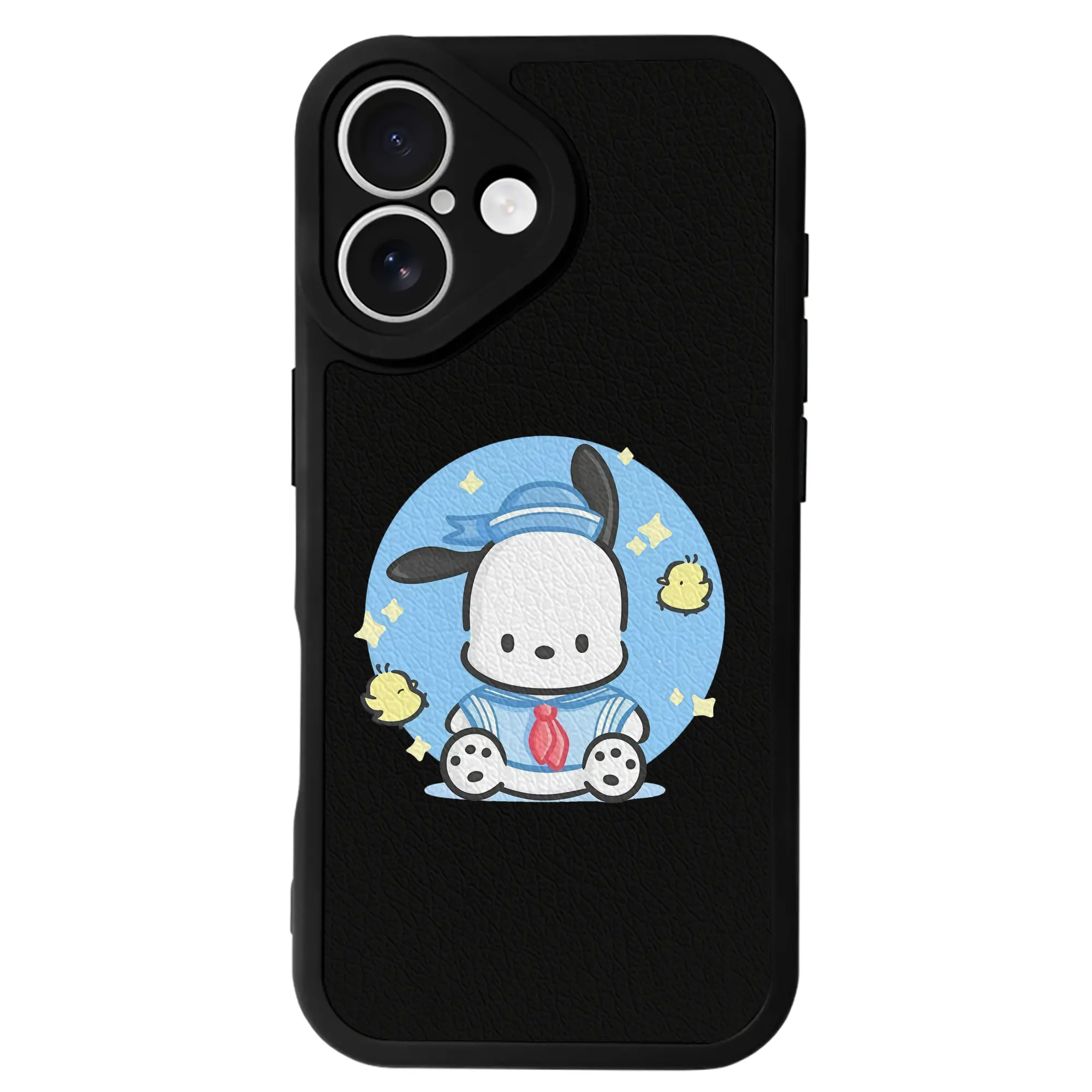 サンリオ グッズ,ポチャッコ - IPhone 16シリーズ対応 ・ シリコンスマホケース ・ レザー調 ・ 高精度フィット ・ 耐衝撃 ・ ワイヤレス充電対応 ・ 精密カット